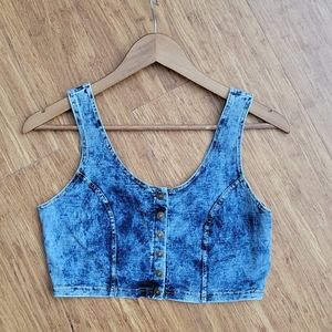Denim crop top-medium
